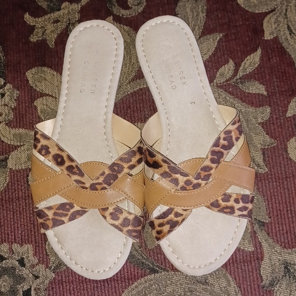 LC Lauren Conrad Malachite Slide Sandals